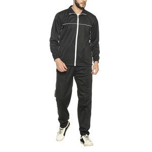 Chándal con cremallera en blanco Logotipo de alta calidad Slim Fit 2 piezas Conjunto de chándal de poliéster Hombres Gym Wear Jogger Chándal - Product Image 1