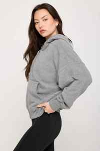 Meilleure qualité dames sweats à capuche fermeture éclair décontracté Style régulier confortable Sherpa manches longues automne doublé respirant pour tenue décontracté - Product Image 3
