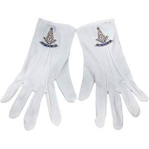Guantes de mano de algodón blanco personalizados de alta calidad Orden Masónica de la estrella del Este Regalia - Product Image 5