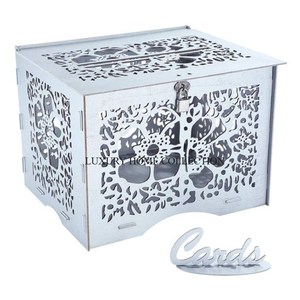 Cajas de almacenamiento de tarjetas de acrílico transparente Diseño maravilloso Hecho a mano Tamaño grande Decoración de la boda y el hogar Caja de almacenamiento de tarjetas de acrílico - Product Image 5