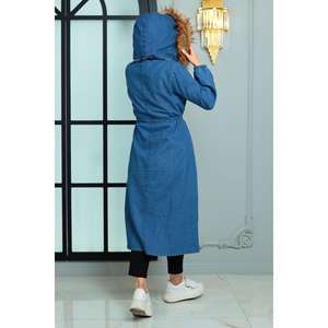 Gabardina XL con Capucha y Cierre de Cremallera, Prenda Exterior Informal Transpirable de Tela Tejida, Estilo Dulce - Product Image 5