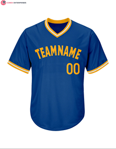 Maillot de baseball unisexe bleu à col rond et manches courtes, respirant, anti-humidité, avec nom d'équipe imprimé, vêtement de sport pour adulte, été, coupe classique - Product Image 1