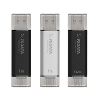 RIDATA SSD eksternal portabel UV903 Solid State Drive, baca/tulis hingga 1050MB/dtk & 900MB/dtk, USB 3.2 Gen2 OTG Tipe C & Tipe a