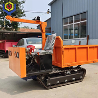 Mini-dumper chenillé tout-terrain de 1,5 tonne avec benne basculante hydraulique et chenilles en caoutchouc