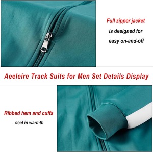 แทร็คสูทผู้ชายสำหรับผู้ชายเสื้อแจ็กเก็ตแบบมีกระเป๋าสองข้างคอตั้งทำจากโพลีเอสเตอร์100% ทันสมัยแบบใหม่ - Product Image 4