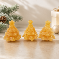Figurine d'arbre de Noël en calcite jaune, sculpture en pierre précieuse naturelle pour la décoration de table de Noël et les collectionneurs de cristaux