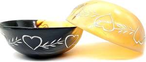 Bol en corne jetable de qualité supérieure, fait à la main, élégant, durable, design unique, couleur de corne naturelle, taille personnalisable, logo, utilisation en fête - Product Image 3