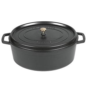 Cocotte en fonte noire STAUB 12 L 41 cm pour tous types de cuisinières - Product Image 1