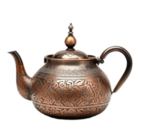 Tetera artística de acero inoxidable martillado con mango de madera con té Tetera de cobre vintage disponible a precios al por mayor - Product Image 3
