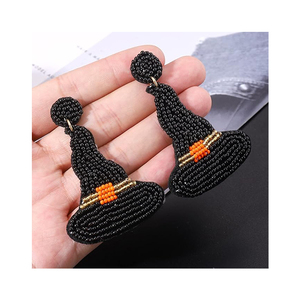 Halloween Christmas Accessories Wholesale Pumpkin Skull Drop Earrings for Halloween Buy From India - Product Image 6