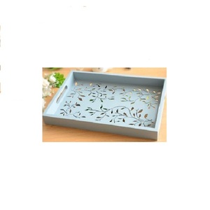 Premium elegante para bandeja de servicio de madera de mango diseño antiguo moderno para boda comedor desayuno almuerzo Diwali decoración () - Product Image 4