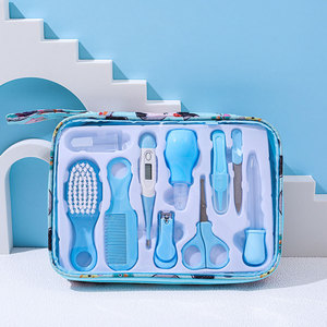 Kit de Cuidado para Bebé 10 en 1, Bolsa de Aseo para Recién Nacidos, Bebés y Niños Pequeños, Set de Cepillo y Peine para Cabello y Uñas, Azul, Portátil, para Niño, Manicura y Pedicura - Product Image 3