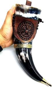 Buffalo Viking écologique Animal corne à boire support en acier de corne noire naturelle polie à la main taille personnalisée Offre Spéciale bas prix - Product Image 2