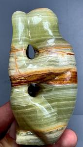 Onyx vert de 330 grammes, sculpture artisanale, forme unique, pierre naturelle du Pakistan, objet décoratif, objet de collection - Product Image 4