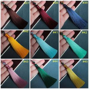 Nuevo OEM personalizado 66 colores a elegir 5 uds 100mm Pakistán nudo seda borla artesanía seda colgante alta calidad Extra grueso borlas - Product Image 5