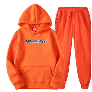NEW OEM Men's Classic Two Piece <b>Set</b> Fleece Zip Hoodie Jacket Elastic Waist Sweatsuits Cargo Pants Solid Color Outdoor <b>Sweatpants</b> - Product Image 4