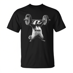 T-shirt Promozionale Deadlift Raccoon Gym per Allenamento con Pesi - Abbigliamento Fitness - Product Image 2