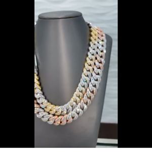 Classic 10k Gold Customized <b>Iced</b> Out Diamond New Fashion 14MM Cuban Chain with White Diamonds Unisex Hip Hop Style Chain - Product Image 3