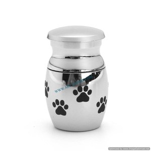 Urne et navire de crémation de cendres humaines en métal émaillé de couleur noire avec support couleur dorée conception de fantaisie de table adultes pots de cendres - Product Image 4