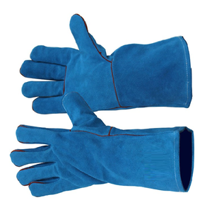 ถุงมือหนังสำหรับช่างเชื่อม, ถุงมือหนังสูงทำจากผ้าฝ้ายถุงมือเชื่อมเคฟลาร์ถุงมือหนังทนความร้อน - Product Image 1