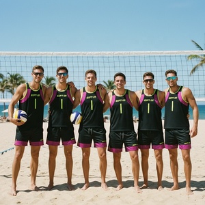 Uniforme de Voleibol de Playa Personalizado por Sublimación para Hombre, Camiseta de Voleibol sin Mangas de Secado Rápido, Conjunto de Pantalones Cortos de Voleibol de Secado Rápido - Product Image 2