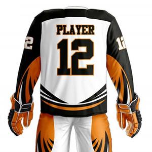 Personalizado Sublimación Digital Uniforme de Hockey Sobre Hielo Impreso Nombre del Equipo Número Cuello con Cordones Manga Larga Fabricante de Uniformes de Hockey - Product Image 2