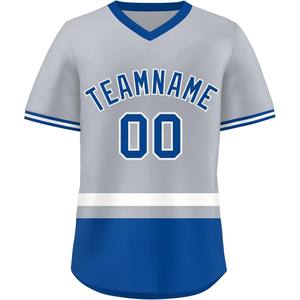 Jerseys de softbol personalizados Producción a granel Tela de malla con cuello en V con letras de sarga de aparejos y nombres bordados - Product Image 4