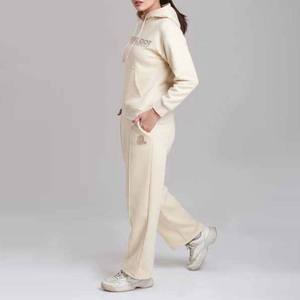 Ensemble de survêtements d'hiver respirants à séchage rapide pour femmes 100% coton épais survêtement ras du cou à blocs de couleurs - Product Image 2