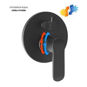 Serie di rubinetti da bagno e doccia a parete a 3 vie a leva con cambio e sistema di installazione Box integrato - Product Image 2