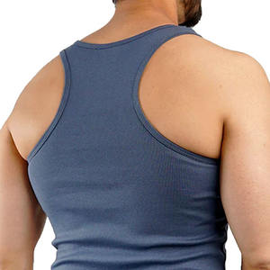 Camisetas sin mangas de talla grande para hombre de alta calidad transpirable cuello redondo sin mangas Racerback Gym Wear mezcla de algodón camisetas deportivas a la mejor venta - Product Image 4