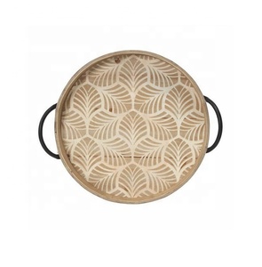 Top Selling Acacia Wood Eco Friendly Durable Commercial Grade <b>Decorative</b> Polished Finish Serving <b>Tray</b> <b>for</b> Hotel Restaurant Use - Product Image 2