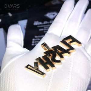 Colgante de Hip Hop para Hombre con Letra Inicial de Moissanita, Chapado en Oro de Lujo sobre Plata de Ley 925 - Product Image 6