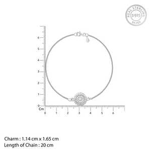 Bracelet Rakhi floral en argent vintage Charme fin élégant pour la fête des sœurs - Product Image 5