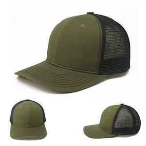 Gorra de malla de camionero de 6 paneles de poliéster duradero para hombre, gorra de camión verde con logotipo personalizado, estilo de moda, verano al aire libre, 2025 - Product Image 5