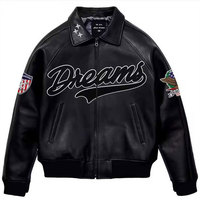 Jaket Kulit Pria Bernapas Ringan Berkualitas Tinggi Dapat Disesuaikan Bolak-Balik Berlapis Kerah Tegak Ramah Lingkungan Vintage Musim Dingin