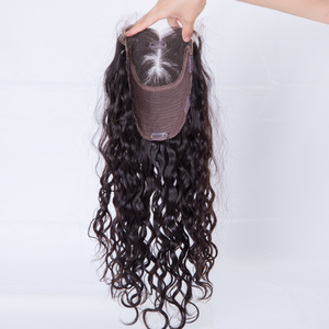 Prêt à expédier : Topper capillaire naturel lisse avec dentelle frontale et dos tissé, 16 pouces, 100 % cheveux humains vierges européens non traités - Product Image 5