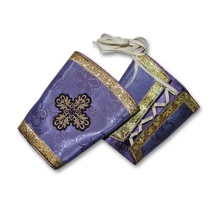 Puños de guanteletes masónicos-Uniformes de Regalia masónica con doble trenza plateada Lisa granate - Product Image 2