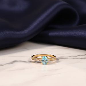 Anillo de ajuste de Punta clásica de Plata de Ley 925 con CZ azul y blanco para regalos de cumpleaños y aniversario de mujeres - Product Image 4