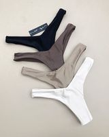 Braguitas de mujer de seda helada con corte ondulado y cintura baja en V, sin costuras, tipo tanga, antibacterianas, ecológicas, para uso diario, estilo bikini