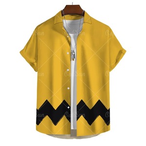 Fashion Yellow Oversized <b>Hawaiian</b> Social <b>Shirt</b> <b>For</b> <b>Men</b> <b>Men's</b> Summer Clothing 3D Print Short Sleeves Top Blouse - Product Image 6