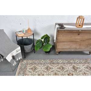 Alfombra turca Vintage clásica Beige gris 5,2x8,9 pies lana Jacquard tejido plano respaldo de látex para pasillo adolescente diseño de retazos - Product Image 3