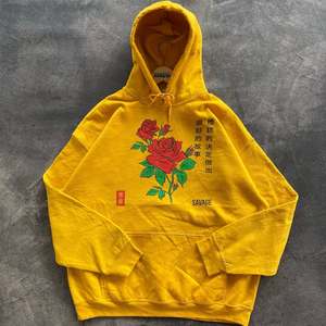 Sudadera con capucha boxy Fit de algodón 100% de alta calidad para hombre Sudadera con capucha de flor roja salvaje Logotipo personalizado sudaderas con capucha amarillas de lana - Product Image 4