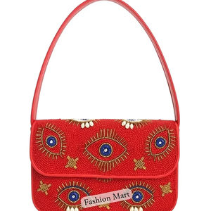 กระเป๋าถือลูกปัดลายตาปีศาจสุดฮิต งานแฮนด์เมด สะพายข้างสำหรับสุภาพสตรี - Product Image 1