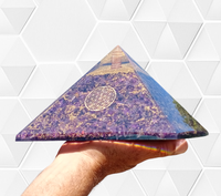 Pyramide d'Orgone en Améthyste Faite à la Main de Qualité Supérieure, Écologique, Grande Taille, pour Guérison et Méditation, Décoration, Orgonite – Meilleure Vente
