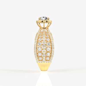 Anillo de cóctel con diamante cultivado en laboratorio y corte portugués, anillo de oro de 18 quilates - Product Image 3