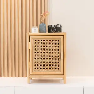 Petite armoire de rangement en rotin szie avec support et buffet en osier fait main meubles du Vietnam