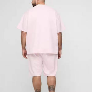 Conjunto de ropa de calle de entrenamiento de Hip Hop de 2 piezas de verano de calidad superior Camiseta de manga corta con cuello redondo Pantalones cortos Técnicas impresas - Product Image 3