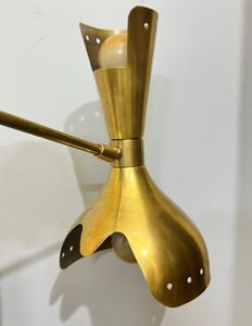 Aplique de pared LED de latón hecho a mano de estilo italiano de mediados de siglo, accesorio crudo doble, luz de pared Diablo - Product Image 4