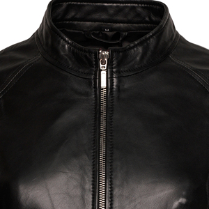 Chaqueta de cuero con cremallera de longitud corta para mujer, chaqueta de cuero de motociclista de alto rendimiento para hombre - Product Image 6