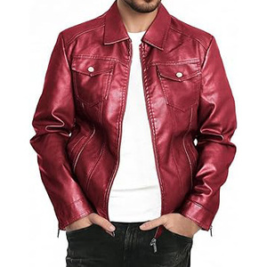 Longue veste en cuir de mouton de style bombardier pour hommes Double boutonnage en cuir véritable printemps avant coupe-vent imperméable personnalisé OEM - Product Image 6